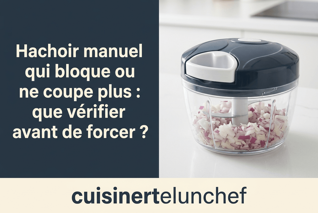 Hachoir manuel qui bloque ou ne coupe plus : que vérifier avant de forcer ? - cuisinertelunchef