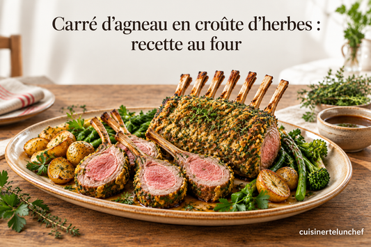 Carré d’agneau en croûte d’herbes : recette au four-cuisinertelunchef