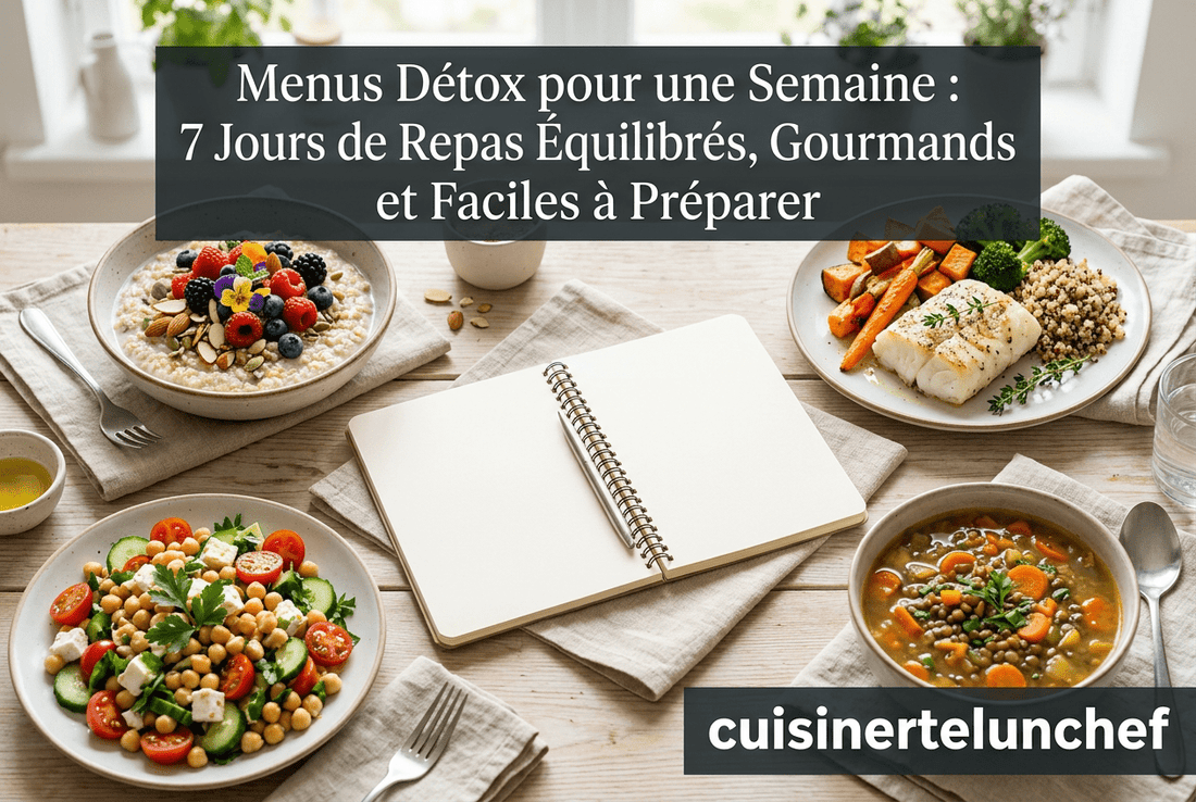 Menus Détox pour une Semaine : 7 Jours de Repas Équilibrés, Gourmands et Faciles à Préparer - cuisinertelunchef