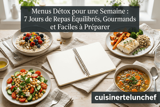Menus Détox pour une Semaine : 7 Jours de Repas Équilibrés, Gourmands et Faciles à Préparer - cuisinertelunchef