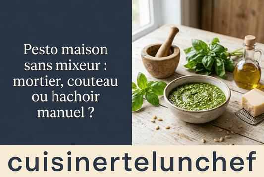 Pesto maison sans mixeur : mortier, couteau ou hachoir manuel ? - cuisinertelunchef