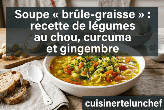 Soupe « brûle-graisse » : recette de légumes au chou, curcuma et gingembre - cuisinertelunchef