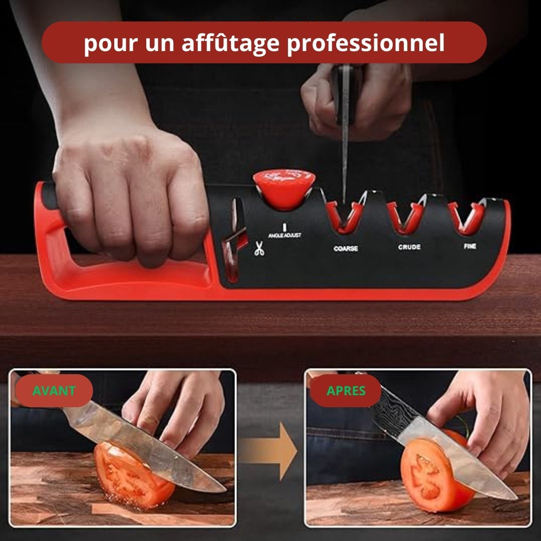 Affûteur couteau multi-tâche ergonomique, prise en main confortable et stable