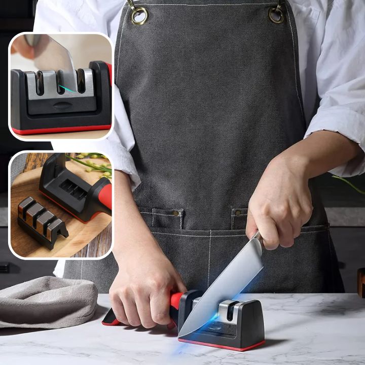Aiguiseur précision antidérapant, sécurité et efficacité pour tous types de couteaux