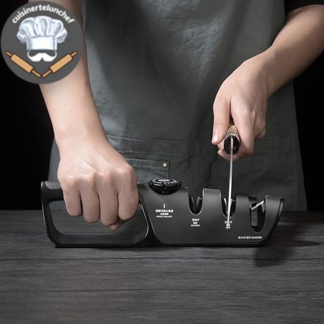 Affûteur tranchant net compact, entretien rapide pour toutes lames de cuisine