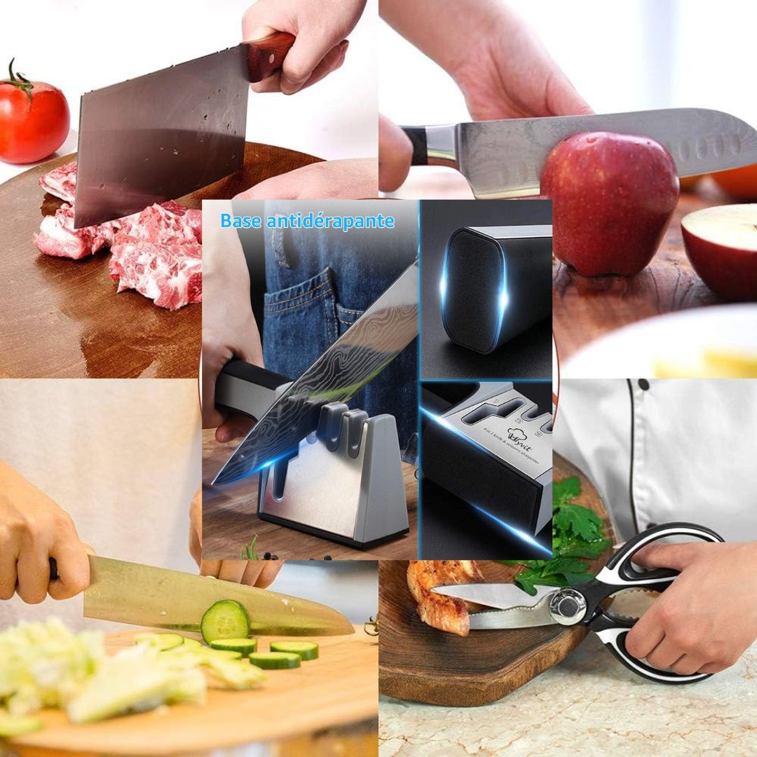 Affûteur 4 en 1 ergonomique, prise en main confortable pour résultat optimal
