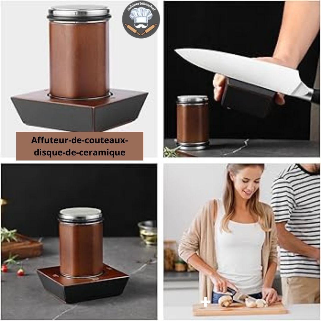 Affûteur couteau disque céramique, affûtage doux et précis