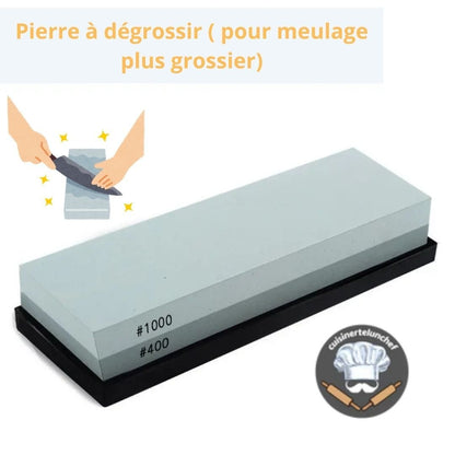 Pierre à aiguiser polyvalente, compatible couteaux droits et japonais