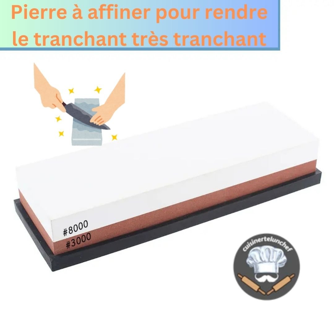 Pierre à aiguiser avec socle, affûtage sécurisé et confortable