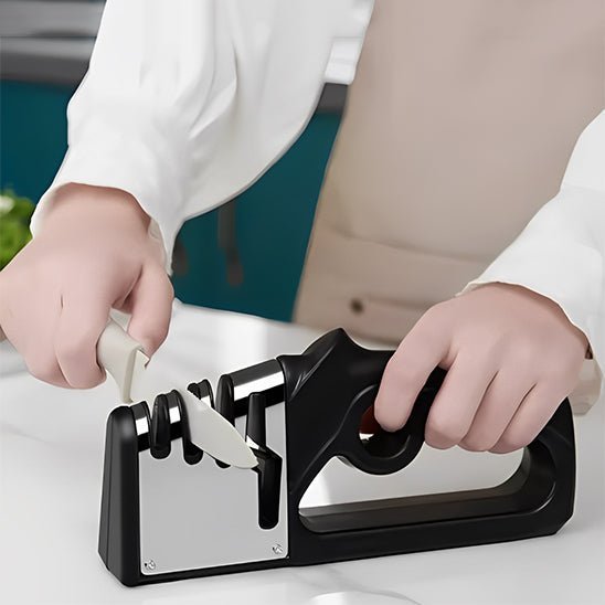 Aiguiseur 4 en 1 multifonction, compatible couteaux de chef, filet, pain et ciseaux