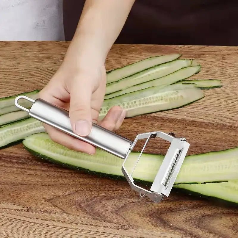 Économe coupe-légumes 2 en 1 pratique et polyvalent pour cuisine quotidienne