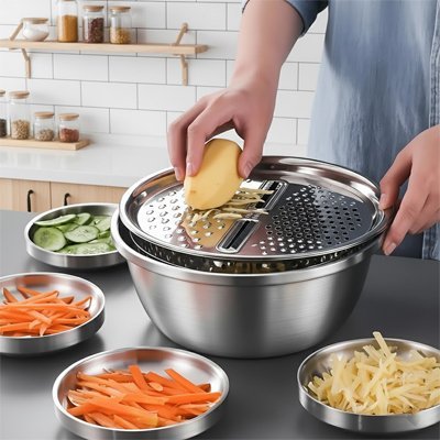 Coupe-légumes 3 en 1 KitchenMaster, multifonction pour toutes les préparations