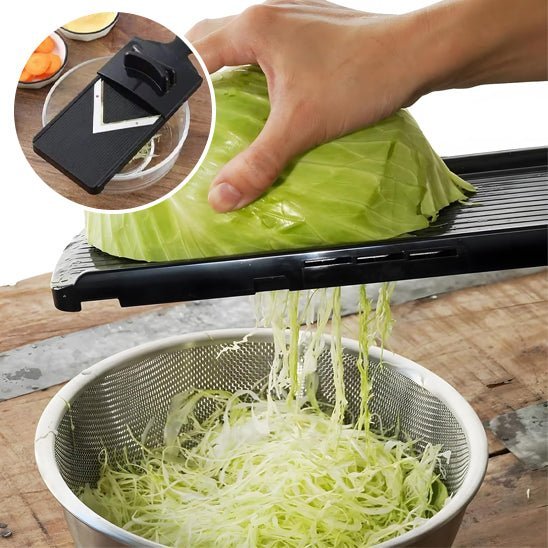 Coupe légumes mandoline en V - avec pince protège - doigts inclus - cuisinertelunchef