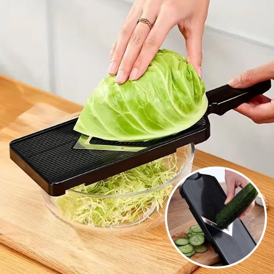 Coupe légumes mandoline en V - avec pince protège - doigts inclus - cuisinertelunchef