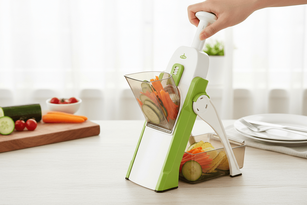 Coupe-légumes réglable 0,5 à 8 mm avec récipient intégré - Coupe-légumes - cuisinertelunchef