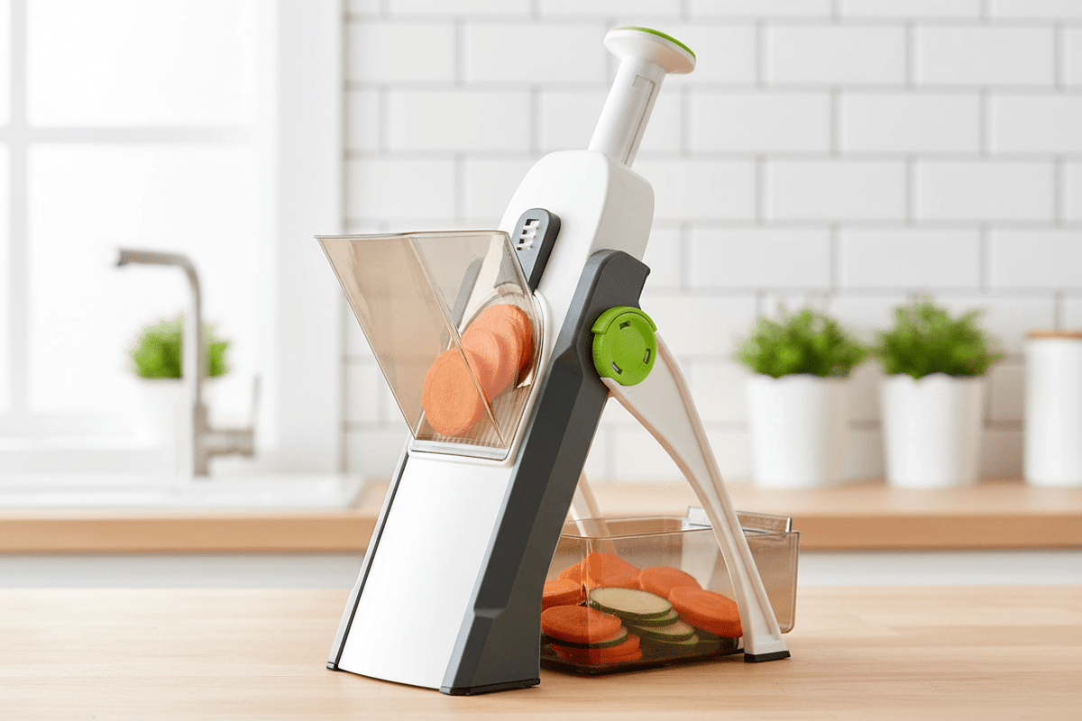 Coupe-légumes réglable 0,5 à 8 mm avec récipient intégré - Coupe-légumes - cuisinertelunchef