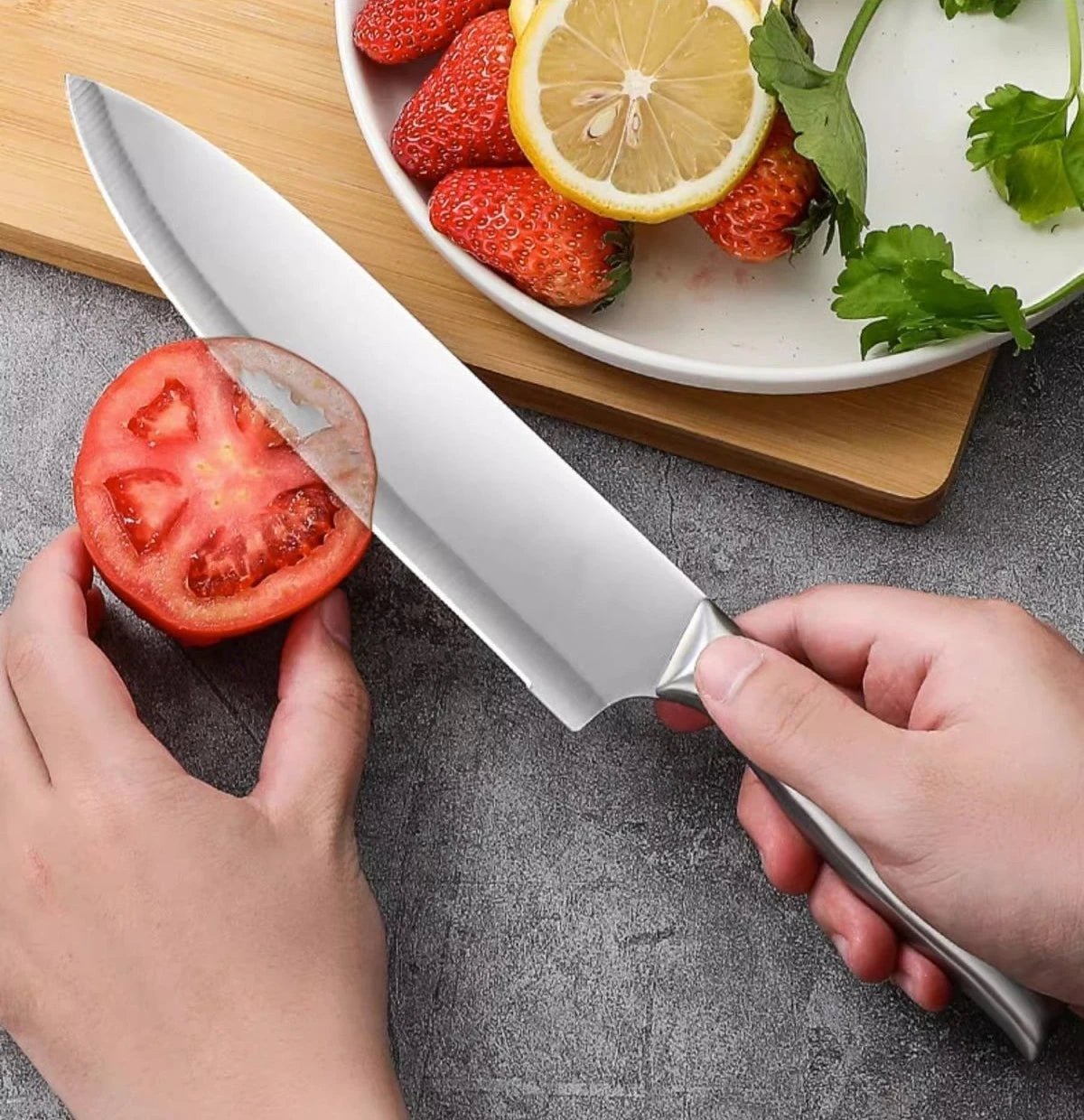 Couteau de Chef - tout acier inoxydable™ - cuisinertelunchef