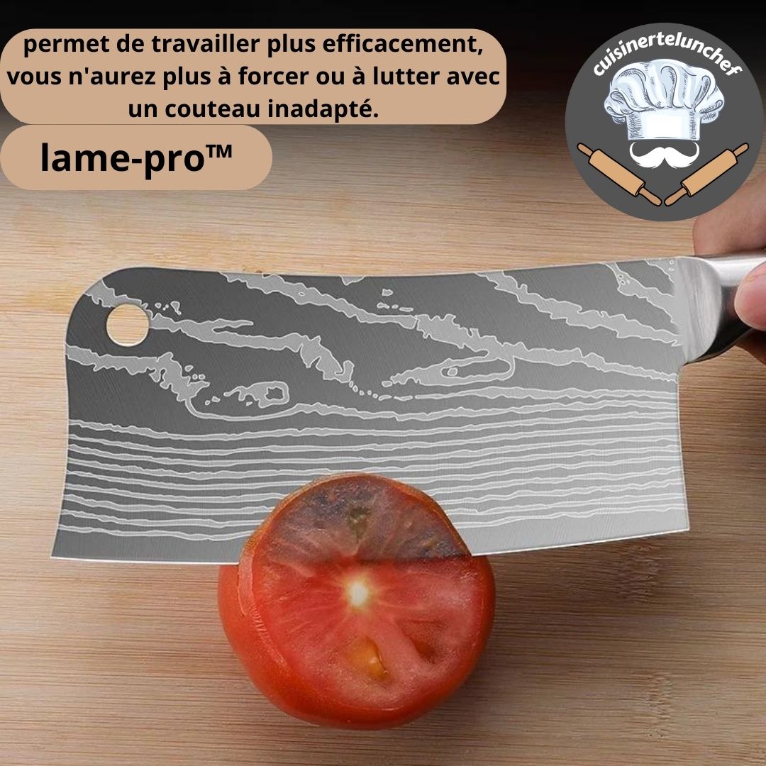 Couteau japonais cuisine inox, tranchant durable pour chef amateur et professionnel