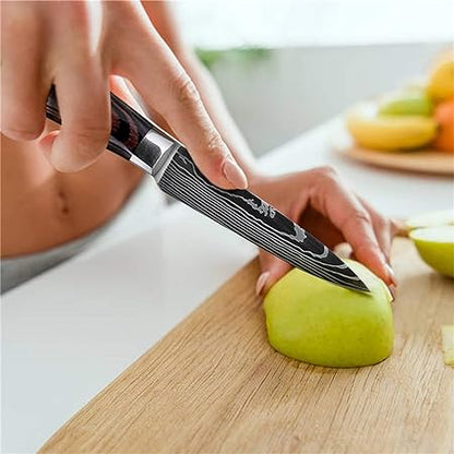 Couteau japonais motif zébré, cadeau idéal pour passionné de cuisine et design