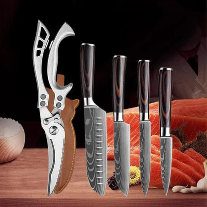 Couteau cuisine zébré japonais, style unique et efficacité en toutes situations