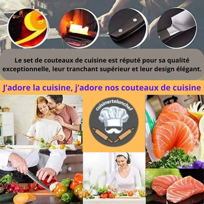 Couteau japonais zébré compact, maniable et précis pour cuisine quotidienne