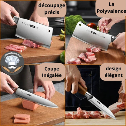 couteau de cuisine professionnel - set complet™ - cuisinertelunchef
