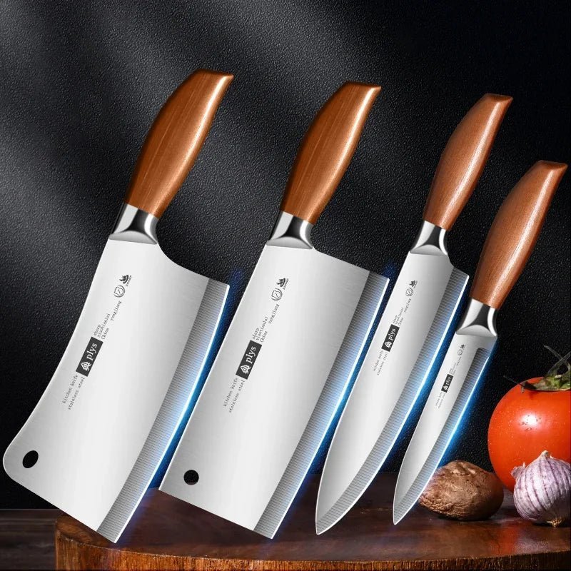 Set couteaux japonais professionnel, acier inox haute qualité pour un tranchant durable