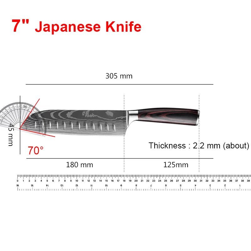 Couteau chef japonais professionnel, polyvalent pour toutes préparations culinaires