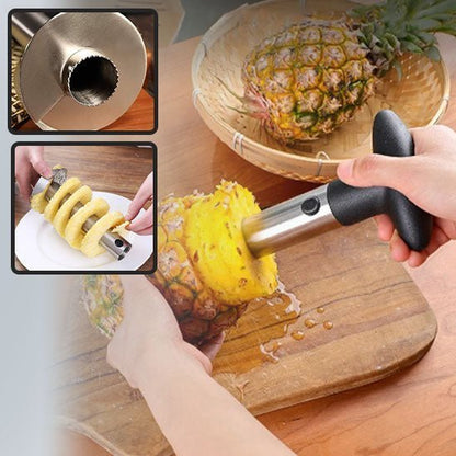 Coupe-ananas en action, spirales uniformes et régulières en quelques secondes seulement