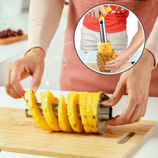 Coupe-ananas spirales uniformes inox, l'outil indispensable pour déguster l'ananas sans effort