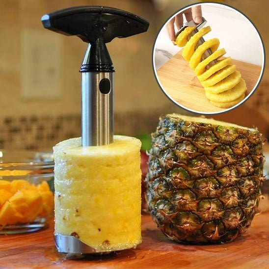 Coupe-ananas ergonomique, évide et tranche en spirale pour présentation soignée et originale