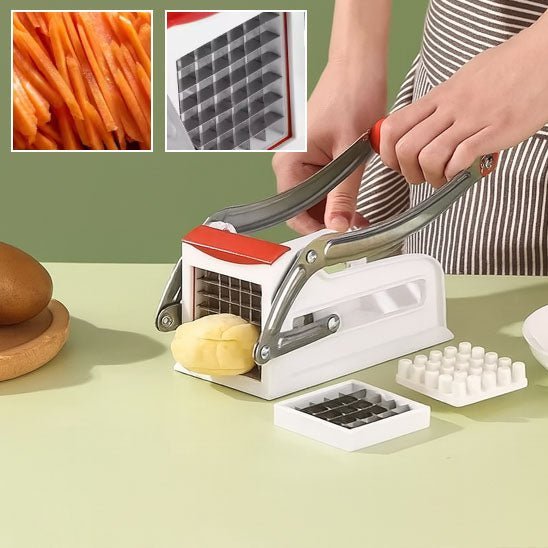 Coupe-frites lames interchangeables inox, découpe nette et régulière pour frites uniformes