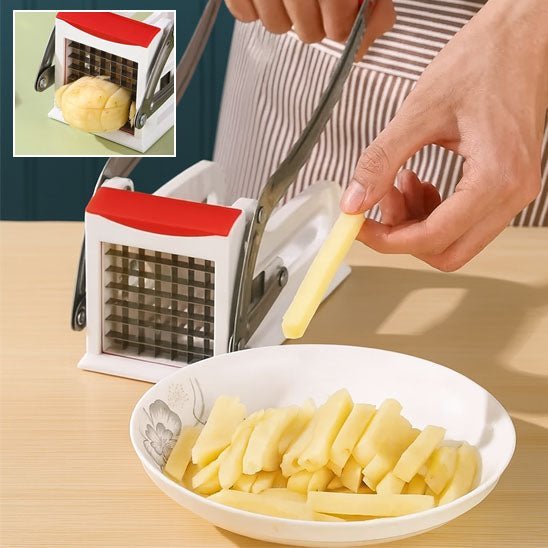Coupe-frites 2 lames interchangeables, réalisez des frites saines sans friteuse à la maison