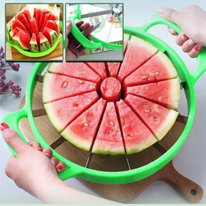 Couteau coupe-pastèque inox, lame longue pour fruits volumineux et melons