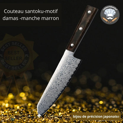 Couteau Damas motif Damas, lame ultra-tranchante pour une découpe nette et précise
