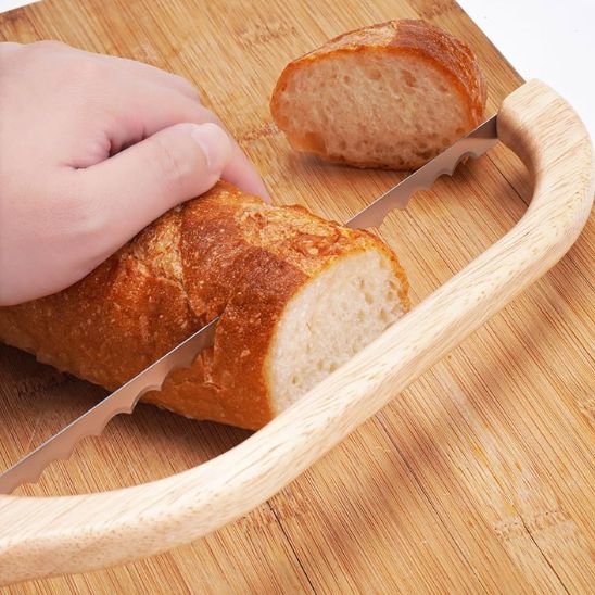 Couteau pain lame dentelée longue, idéal pour pains de campagne, ciabattas et baguettes XXL