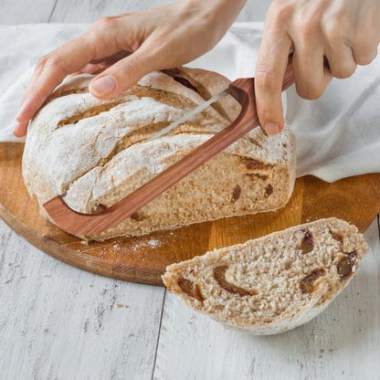 Couteau à pain manche bois ergonomique, bois naturel chaleureux et résistant pour longue durée