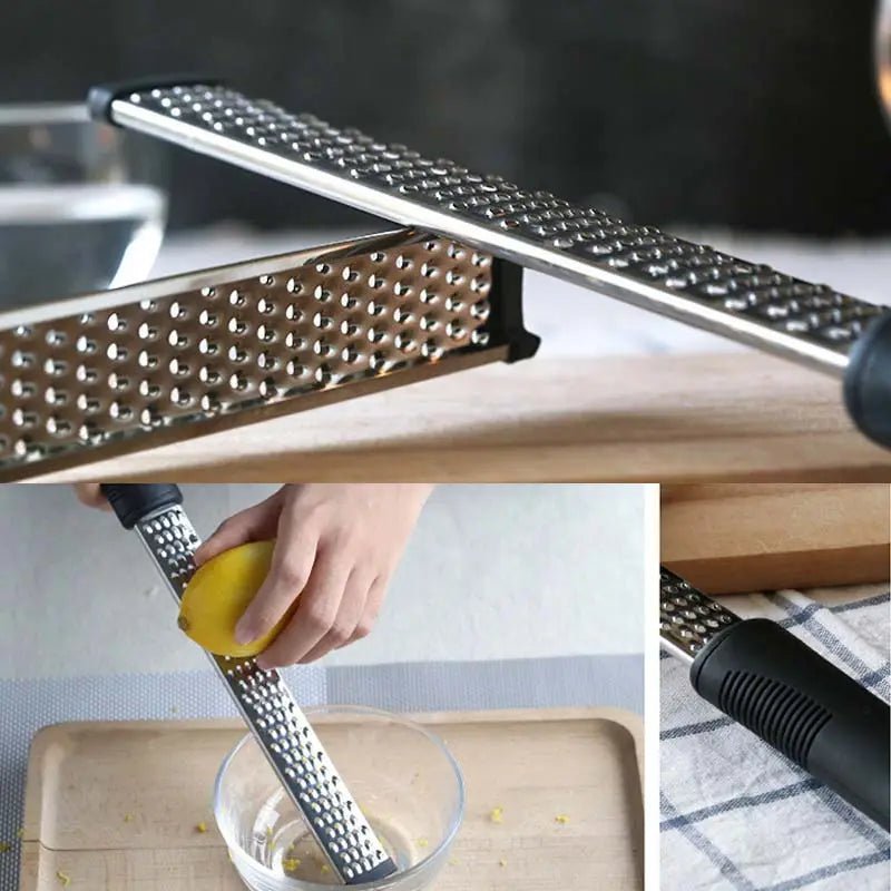 Zesteur cuisine microlames inox affûtées, râpe fine pour zestes, parmesan et chocolat