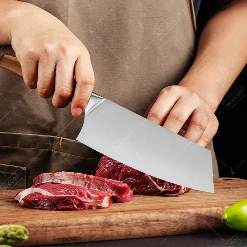Couteau santoku japonais top chef, découpe légumes et viandes avec précision