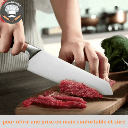 Couteau de cuisine chef, idéal pour émincer, trancher et ciseler avec précision