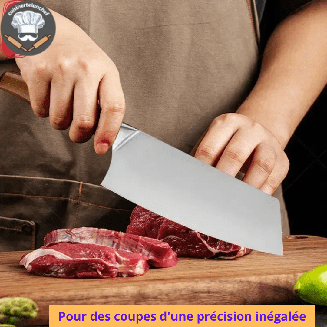 Couteau cuisine lame forgée, équilibre parfait entre poids et maniabilité