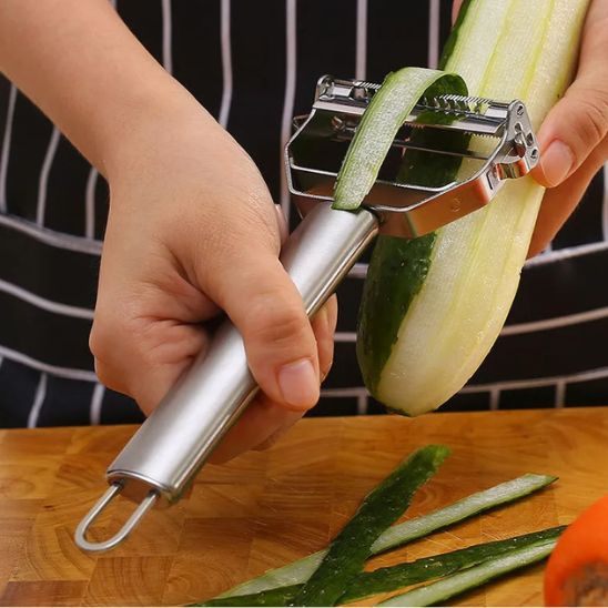 Économe cuisine polyvalent, épluche pommes, poires, asperges et légumes racines