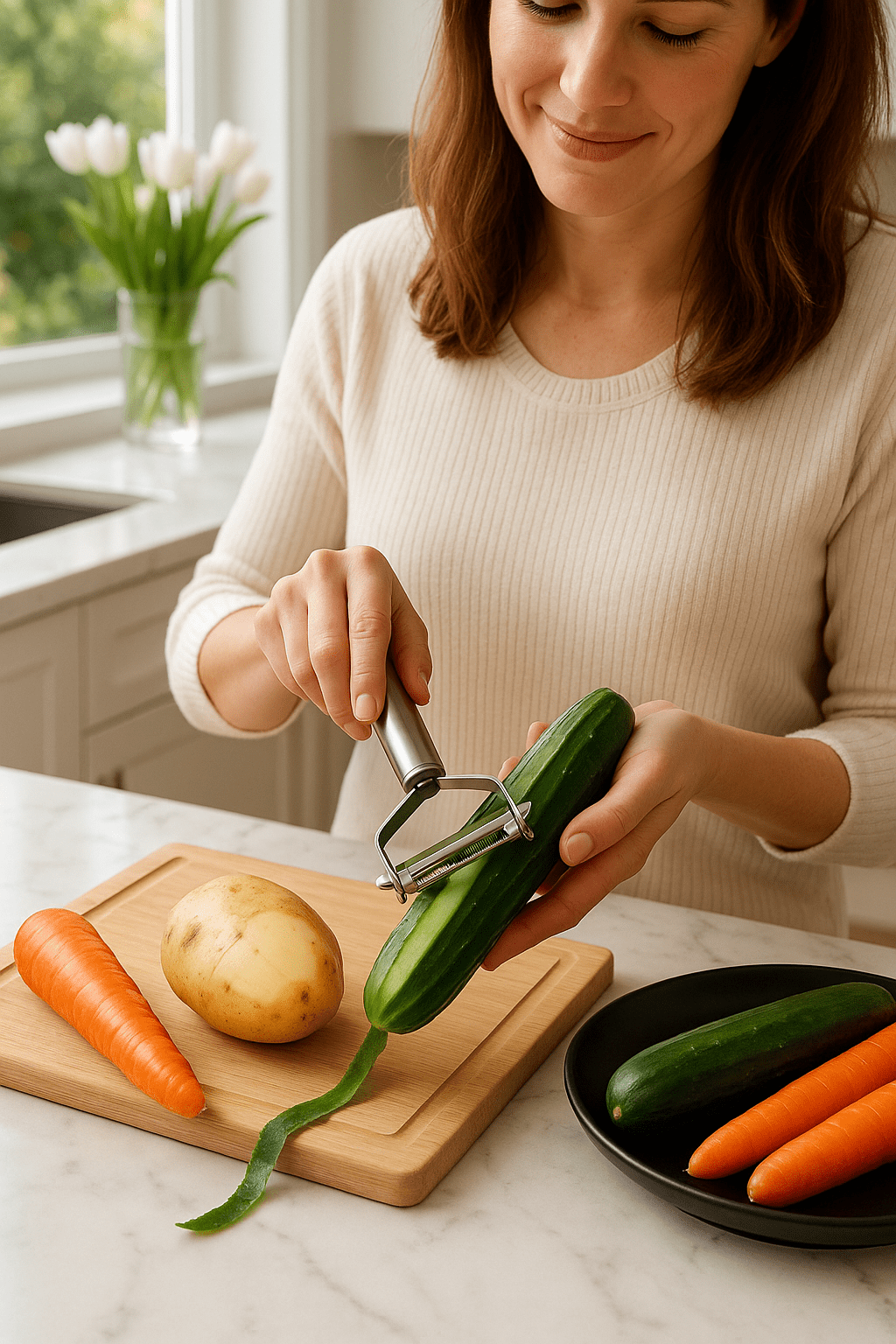 Économe de cuisine durable, acier haute qualité pour usage intensif et longue durée