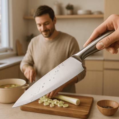 Couteau office tout inox compact, acier inoxydable résistant et hygiénique