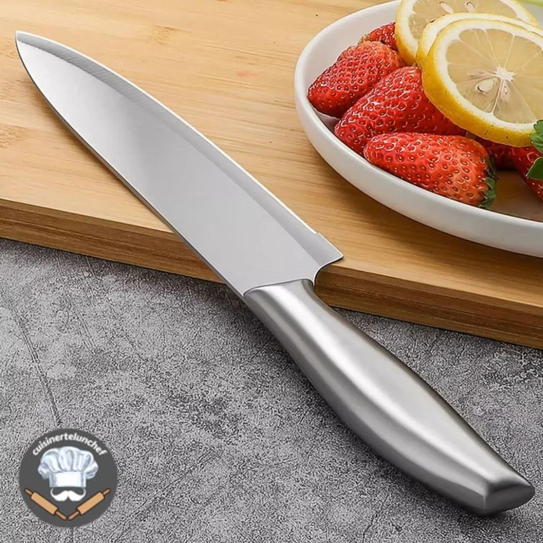 Couteau office tout inox compact, sans joint ni soudure pour hygiène et entretien facilité