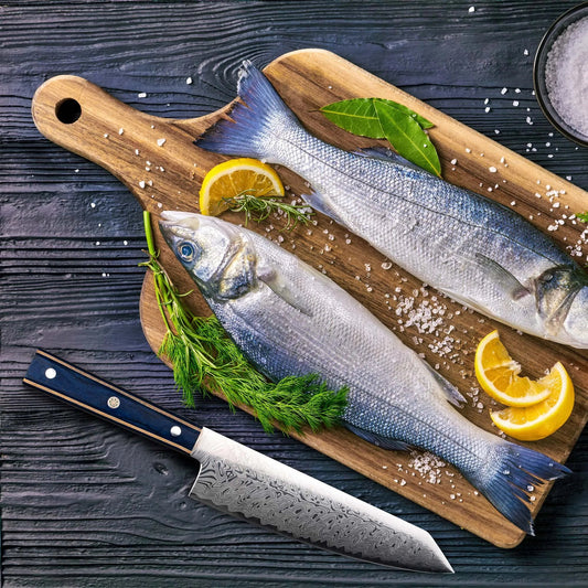 Couteau santoku - motif damas™ - cuisinertelunchef