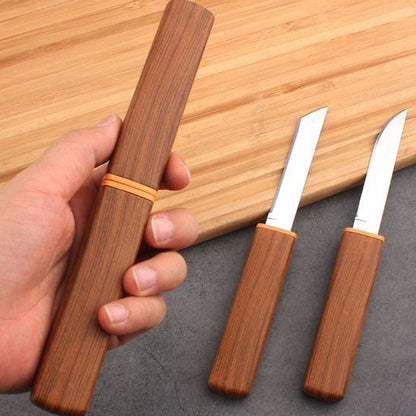 Couteau double lame 2 en 1 inox, acier haute qualité pour tranchant durable et précis