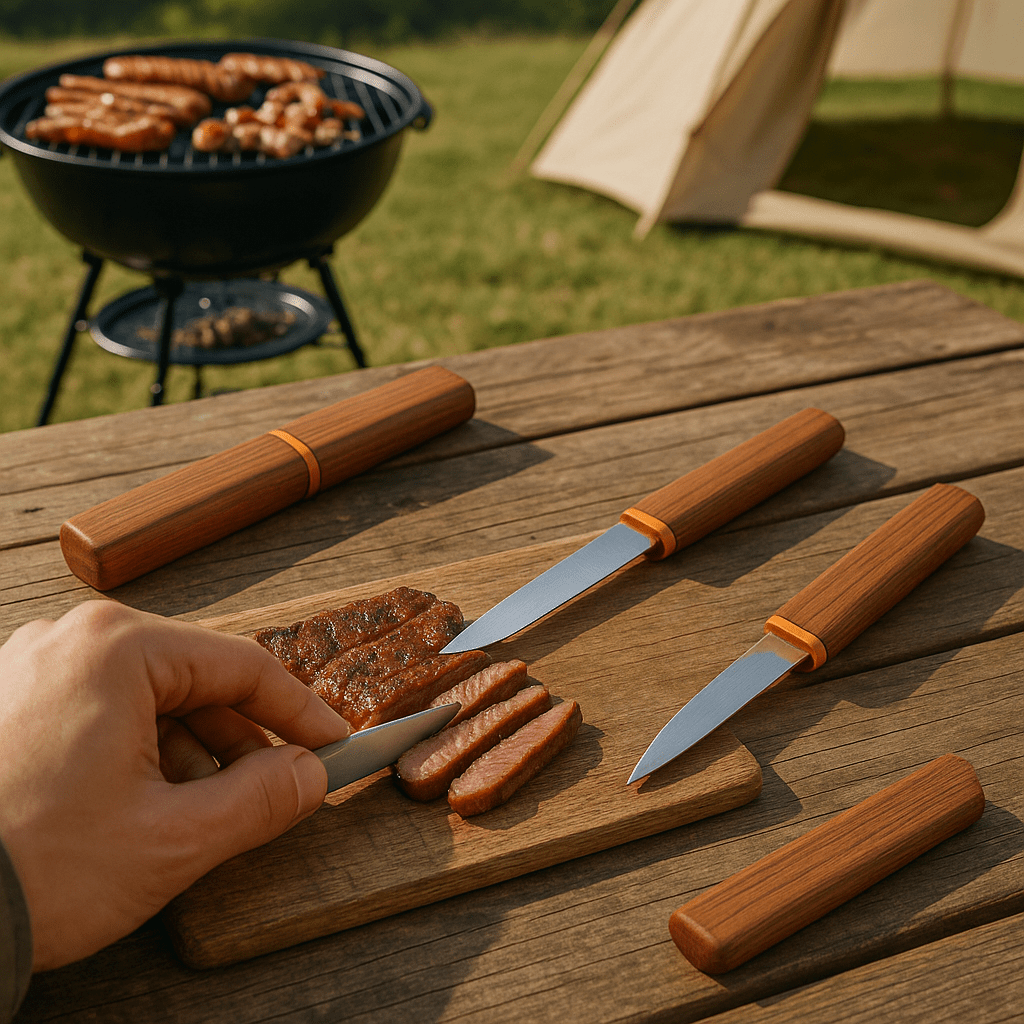 Couteau double lame 2 en 1 compact inox, facile à nettoyer et à entretenir au quotidien