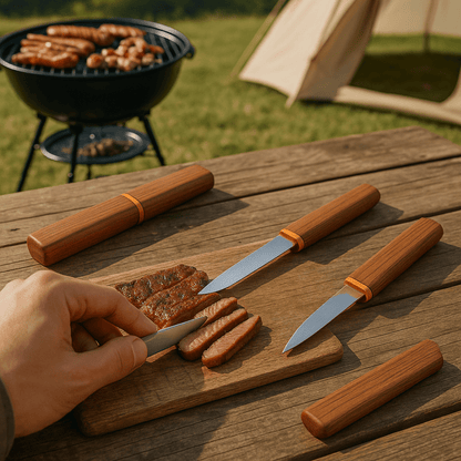 Couteau double lame 2 en 1 compact inox, facile à nettoyer et à entretenir au quotidien