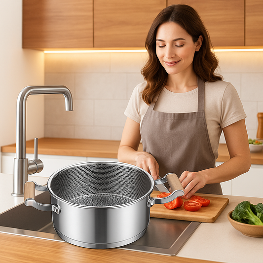 casserole en inox | avec couvercle